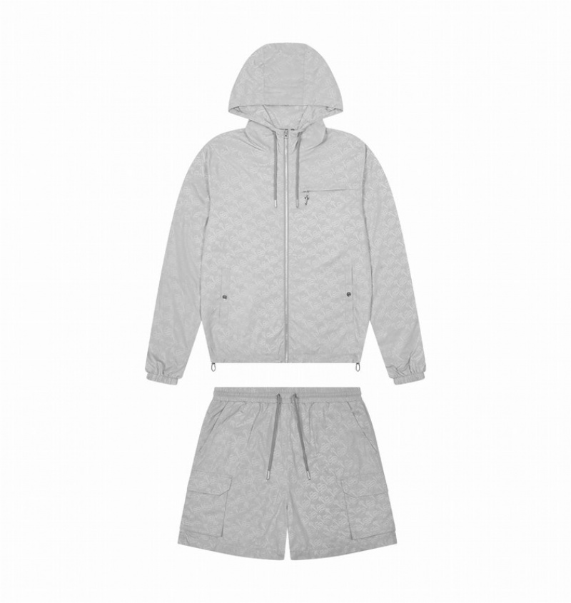 Grey Trapstar Monogram Windbreaker Men's Jackets | BFJAKE-137