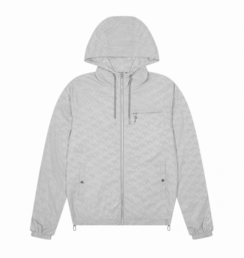 Grey Trapstar Monogram Windbreaker Men\'s Jackets | BFJAKE-137