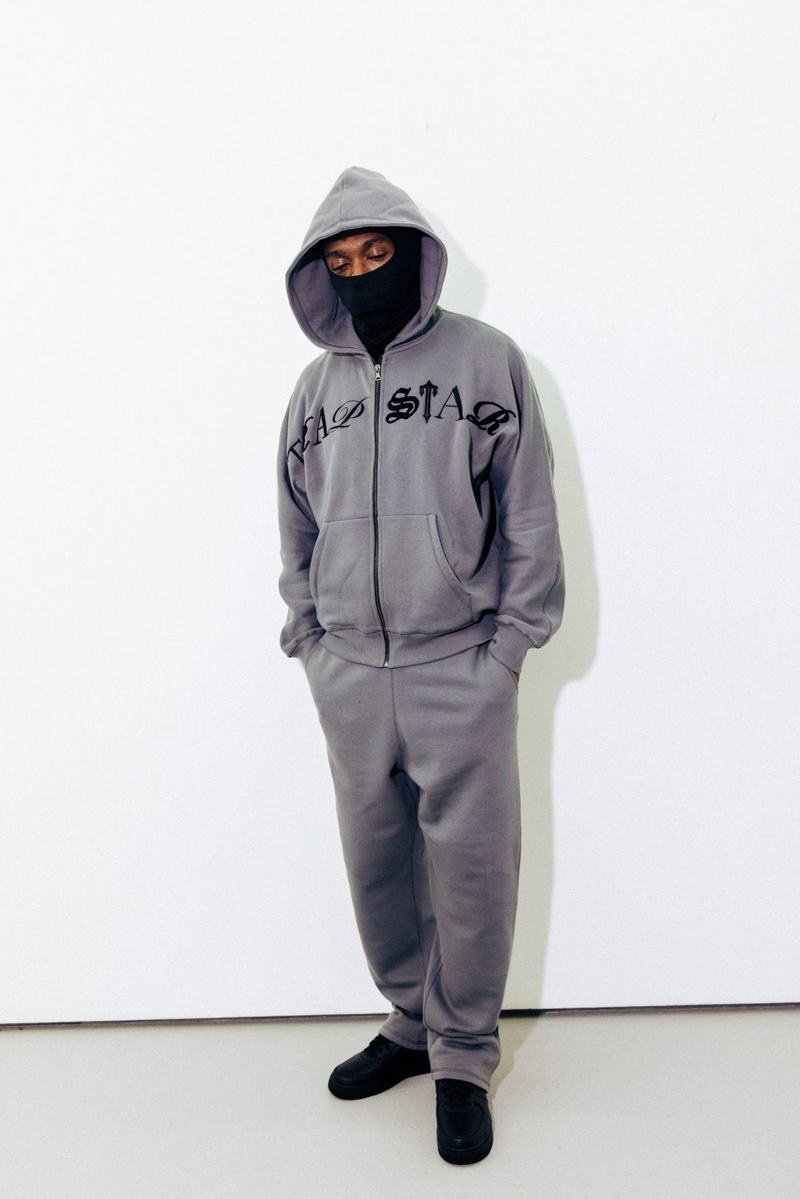 Grey Trapstar Script Zip Hoodie Men's Tracksuits | FDAXUE-081