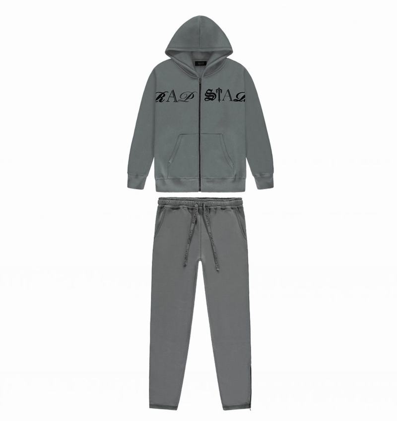 Grey Trapstar Script Zip Hoodie Men\'s Tracksuits | FDAXUE-081