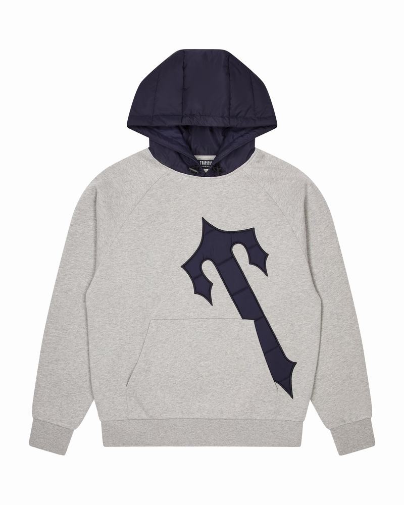 Grey / Navy Trapstar Irongate T Hood Men's Tracksuits | PKZEVT-746