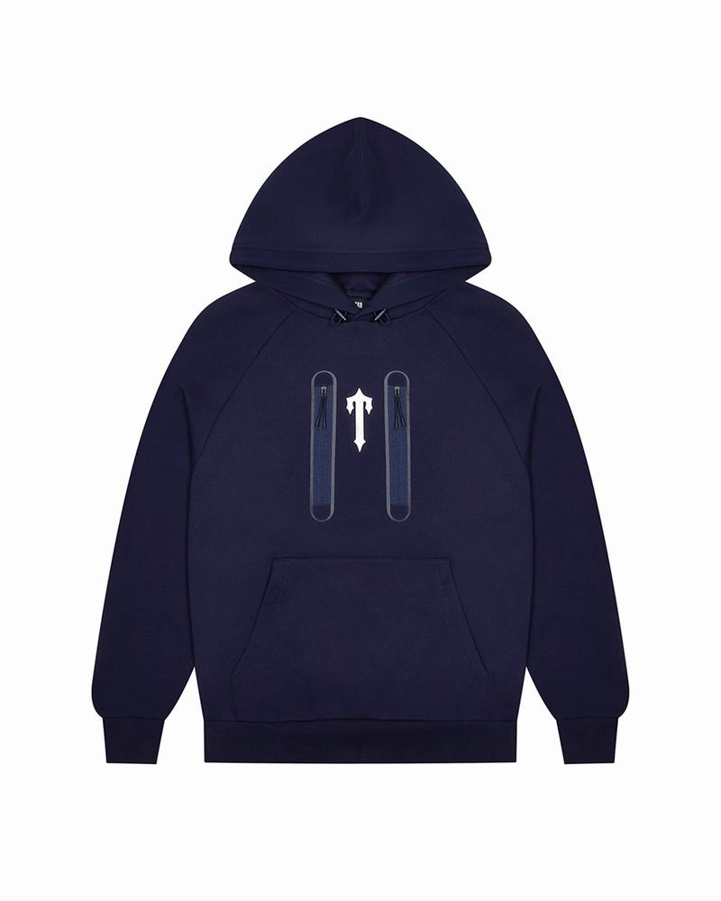 Navy Trapstar Irongate T Trap Fleece Hoodie Men\'s Tracksuits | CEMALJ-973