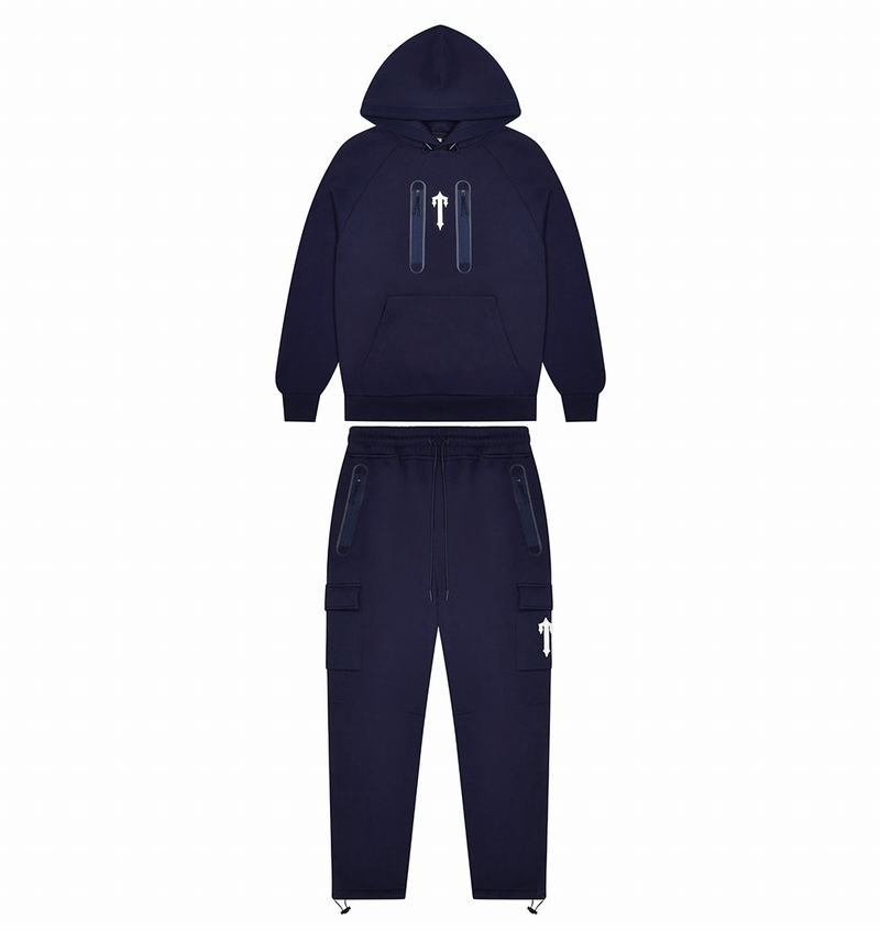 Navy Trapstar Irongate T Trap Fleece Men's Tracksuits | BDMNXA-098