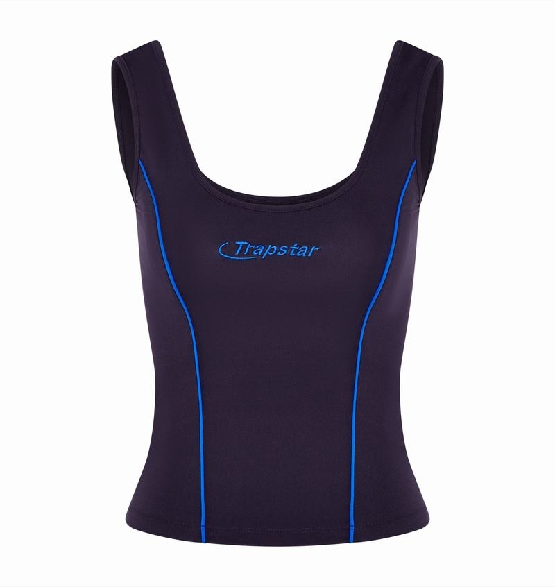 Navy / Blue Trapstar Hyperdrive Piping Vest Women\'s Tops | RGTIKW-064