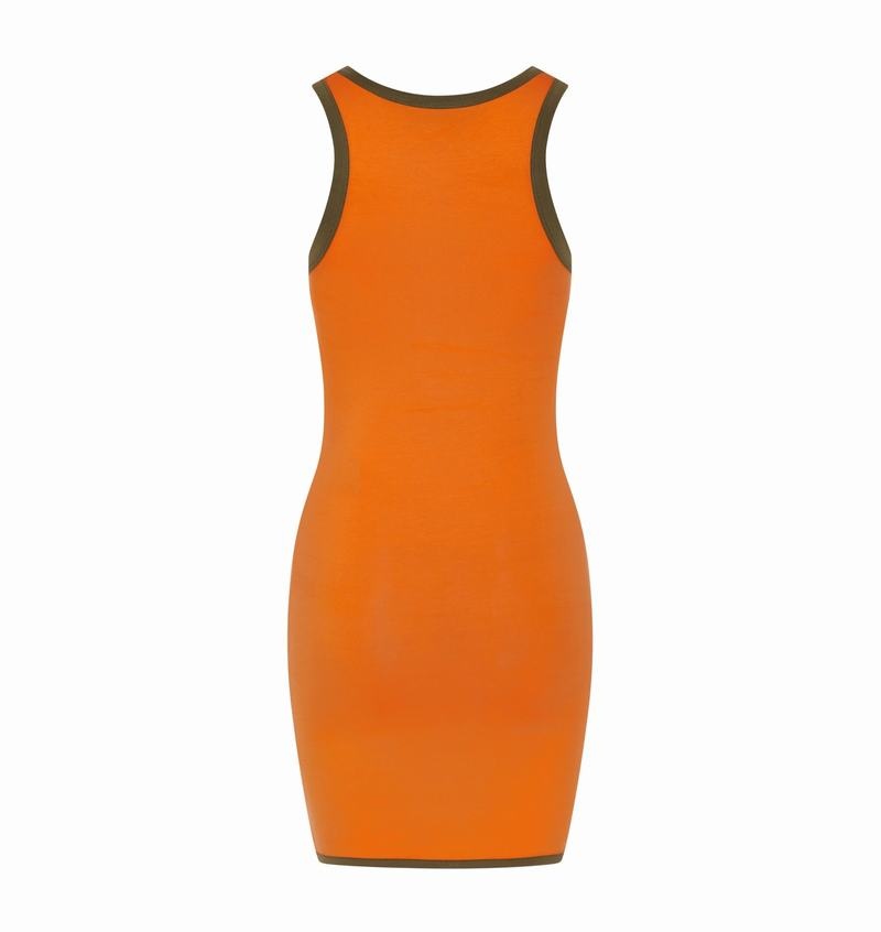 Orange / Khaki Trapstar Contrast Racer Women's Dress | ZCNRYO-318