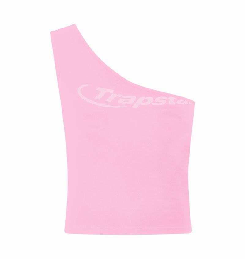 Pink Trapstar Hyperdrive One Shoulder Women\'s Tops | BVSPLJ-680