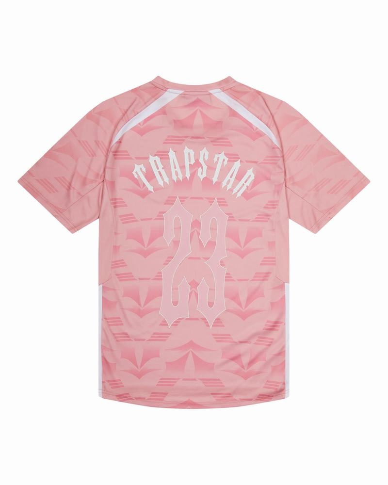 Pink Trapstar Irongate Football Jersey Men's T Shirts | PUIHLG-920