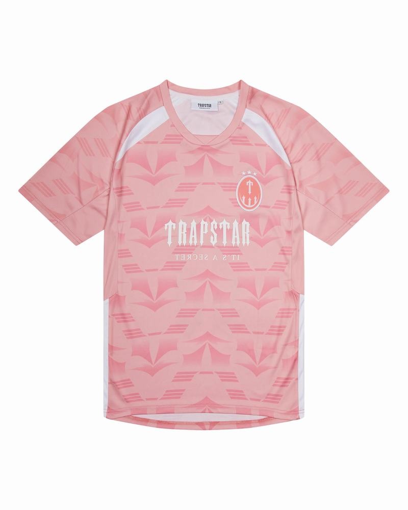 Pink Trapstar Irongate Football Jersey Men\'s T Shirts | PUIHLG-920