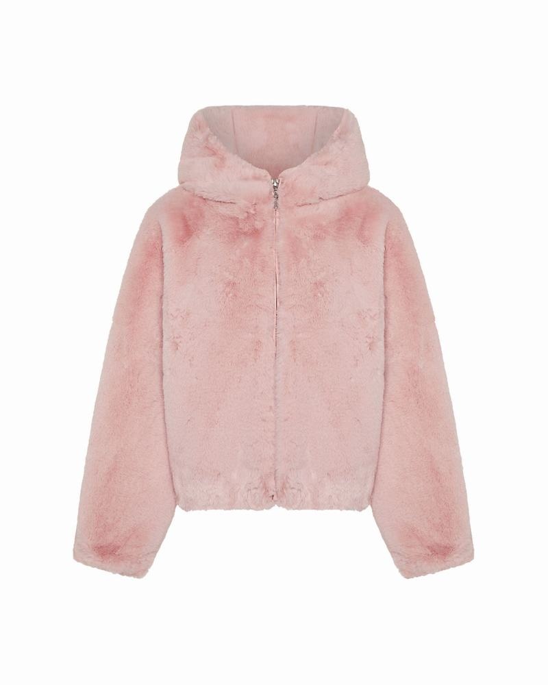 Pink Trapstar Irongate T Fur Coat Women's Jackets | APUXFQ-285