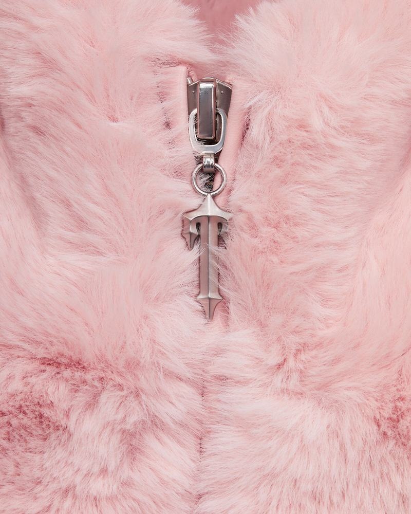 Pink Trapstar Irongate T Fur Coat Women's Jackets | APUXFQ-285