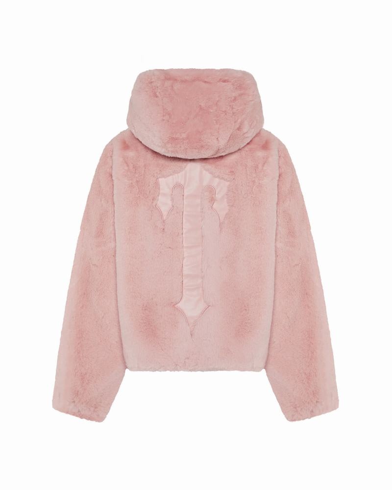 Pink Trapstar Irongate T Fur Coat Women\'s Jackets | APUXFQ-285