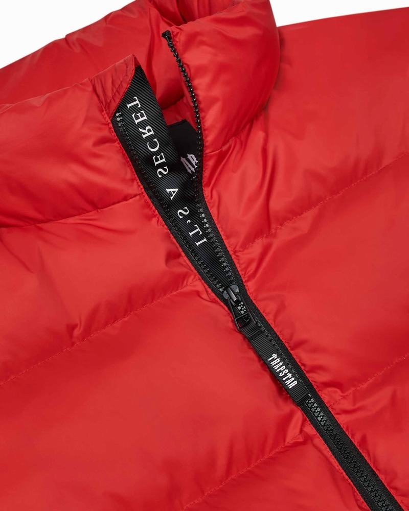 Red Trapstar It’s a Secret Puffer Men's Jackets | VGTJAP-769