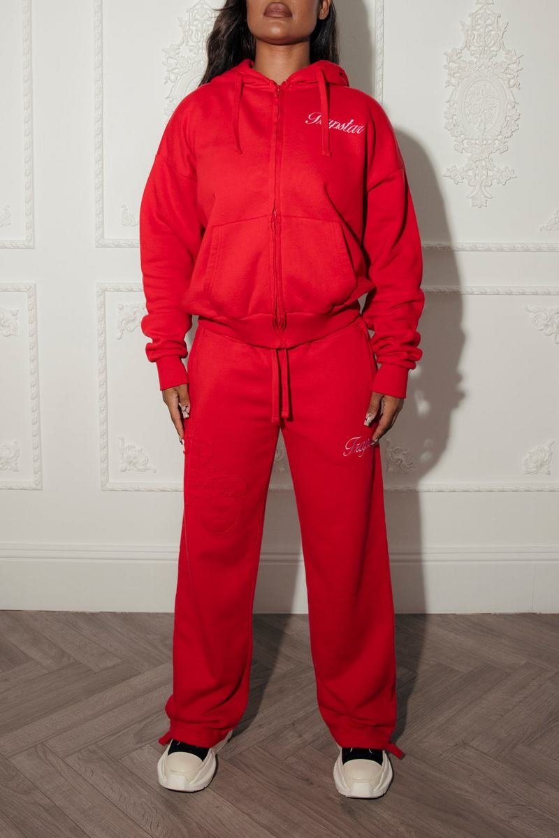 Red Trapstar TS-Star Drawcord Hem Joggers Women's Tracksuits | YDZSMQ-860