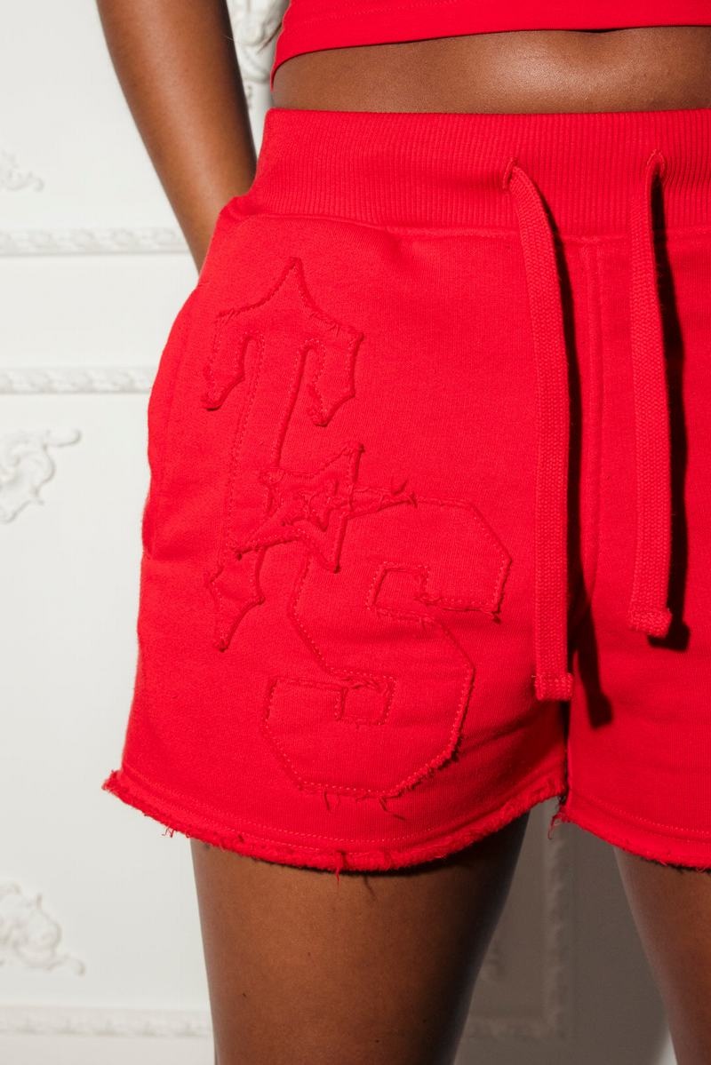 Red Trapstar TS-Star Shorts Women's Tracksuits | JDOFUP-035