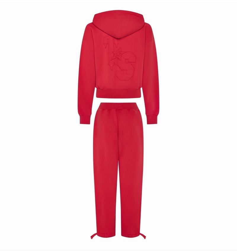 Red Trapstar TS-Star Zip Up Track Top Women's Tracksuits | AEKGLS-490