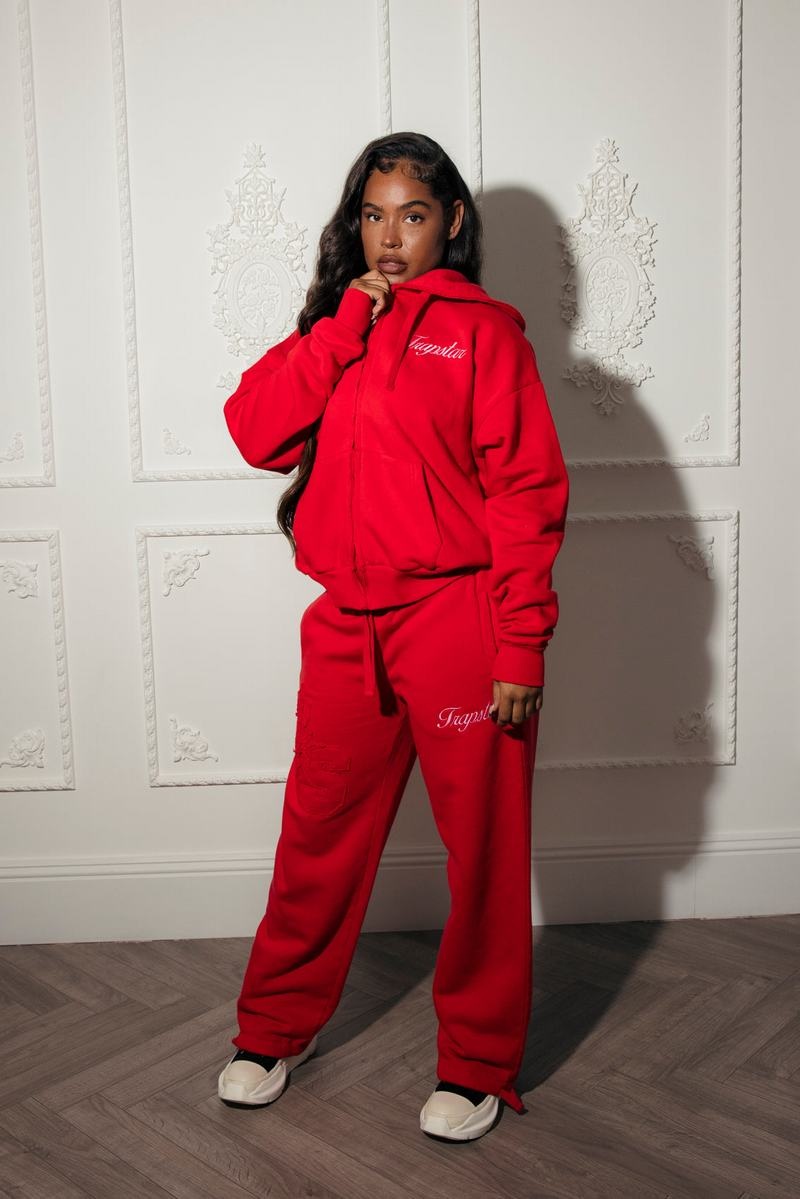 Red Trapstar TS-Star Zip Up Track Top Women's Tracksuits | AEKGLS-490