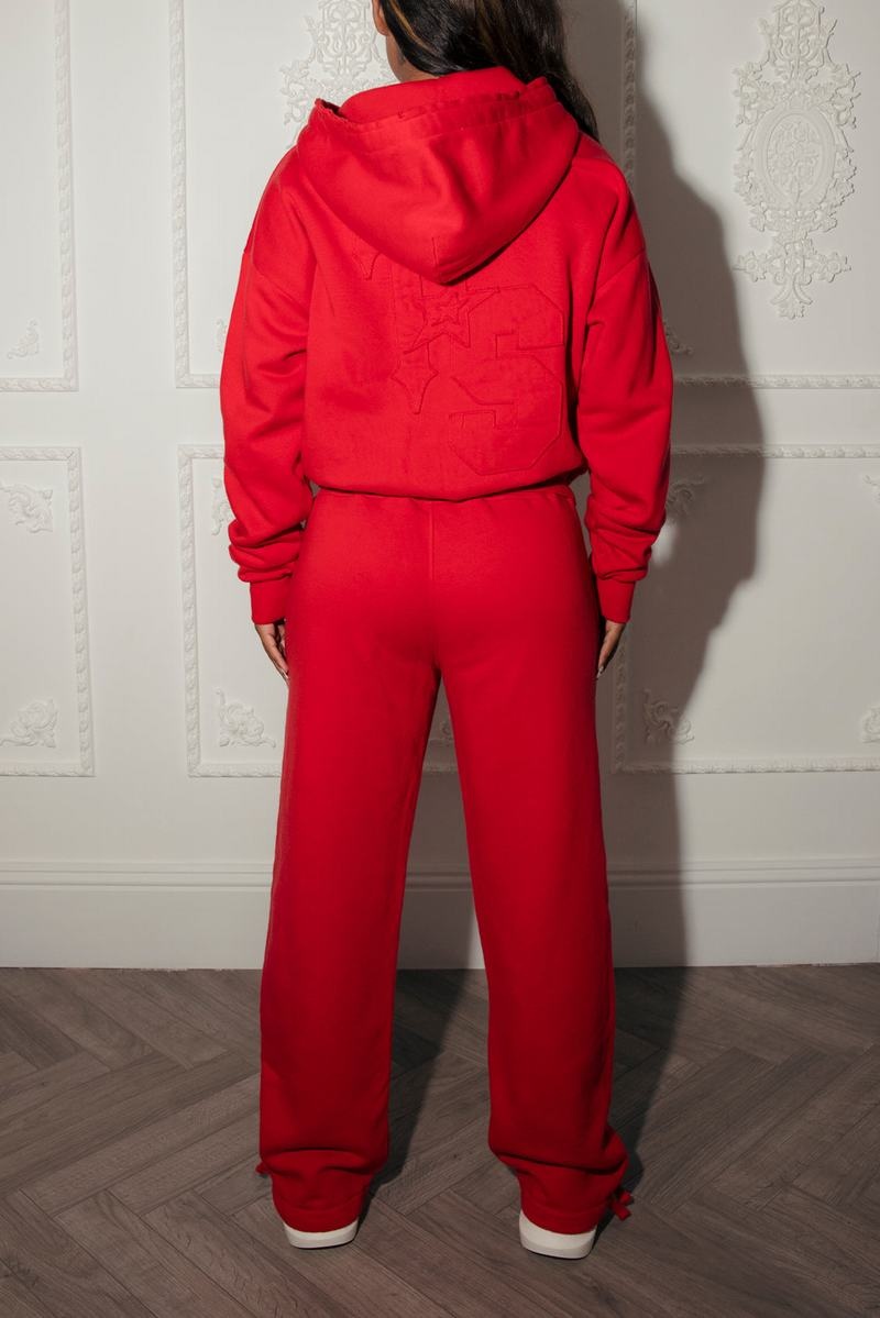 Red Trapstar TS-Star Zip Up Track Top Women's Tracksuits | AEKGLS-490