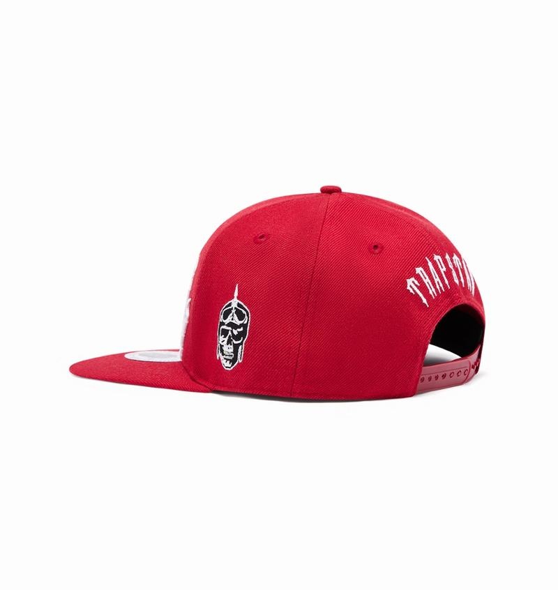 Red / White Trapstar Irongate Arch Snapback Men's Caps | UQYIDC-356