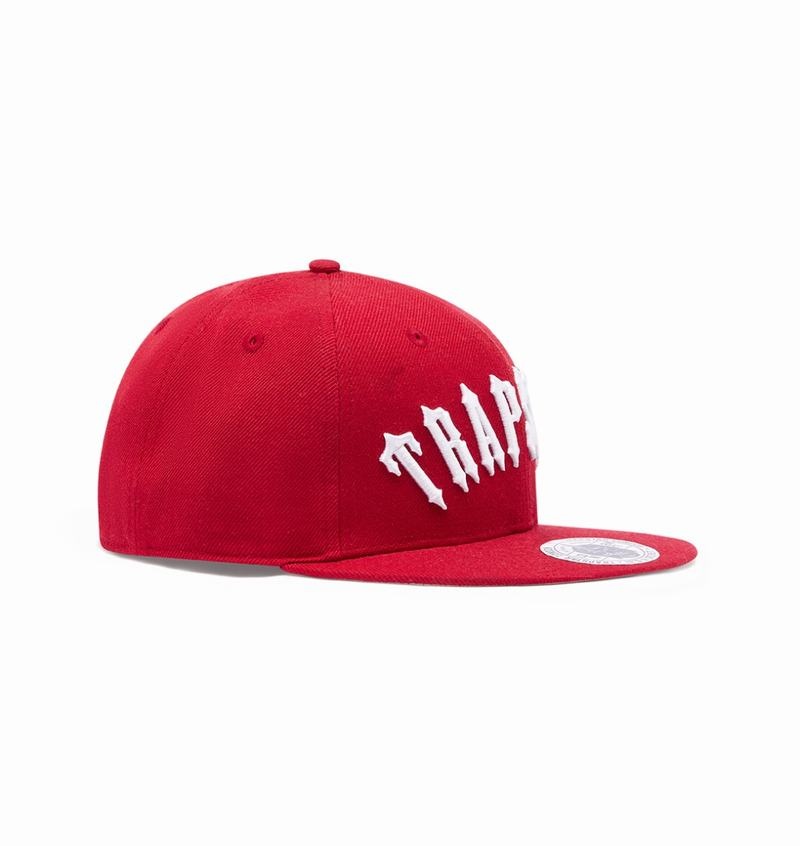 Red / White Trapstar Irongate Arch Snapback Men's Caps | UQYIDC-356