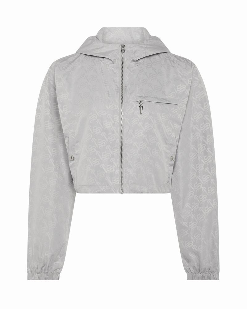 Silver Trapstar Monogram Windbreaker Women\'s Jackets | KUOSML-123