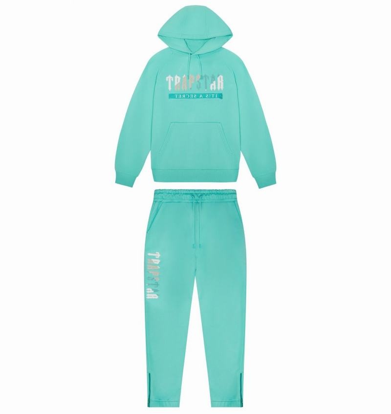 Turquoise Trapstar Chenille Decoded 2.0 Hoodie Men's Tracksuits | SCOKTD-351