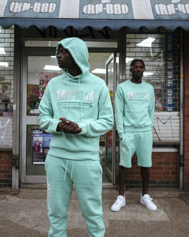 Turquoise Trapstar Chenille Decoded 2.0 Hoodie Men's Tracksuits | SCOKTD-351