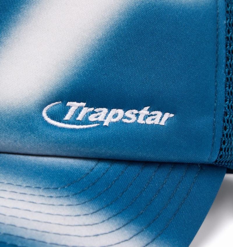 Turquoise / White Trapstar Hyperdrive Blur Trucker Men's Caps | NOXHFY-754