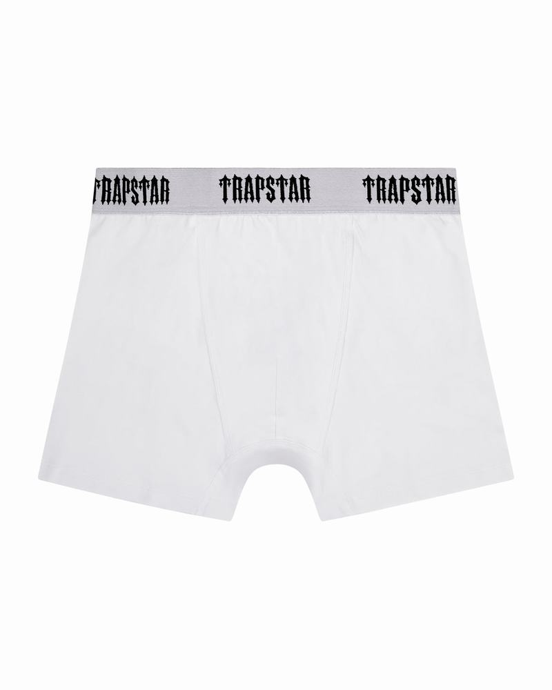 White Trapstar 3 Pack Boxer Short Men's Underwear | OTDHVZ-352