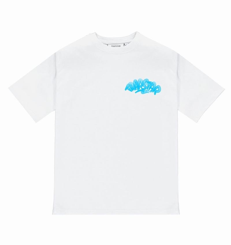 White Trapstar Colour Blitz Tee Men's T Shirts | HCNBWK-206