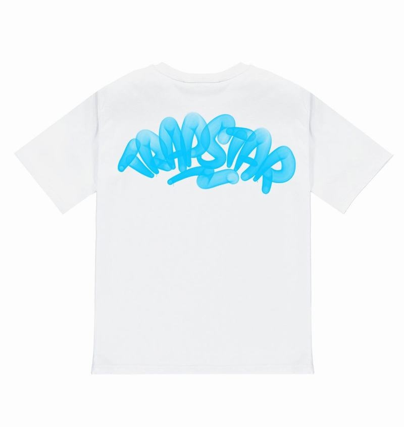 White Trapstar Colour Blitz Tee Men\'s T Shirts | HCNBWK-206