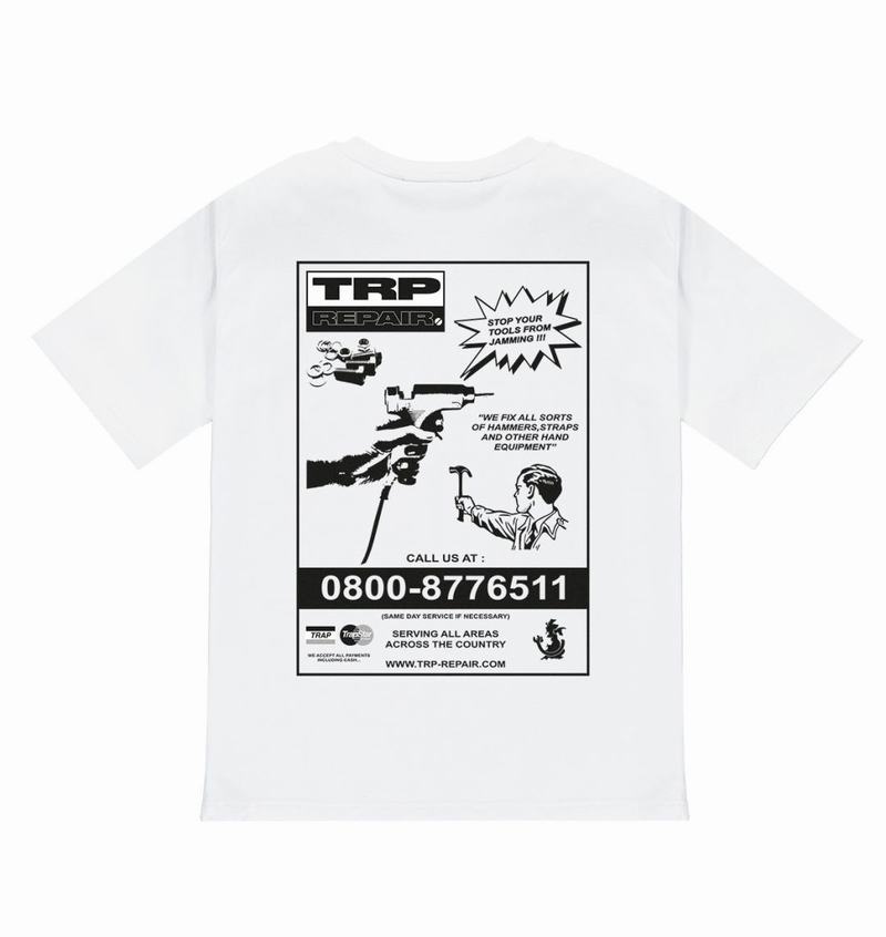 White Trapstar Don’t Jam Tee Men\'s T Shirts | FYSPVR-863