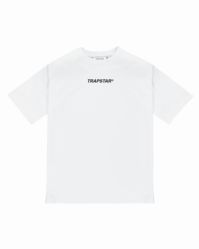 White Trapstar Global Distribution Tee Men's T Shirts | AROVWB-518