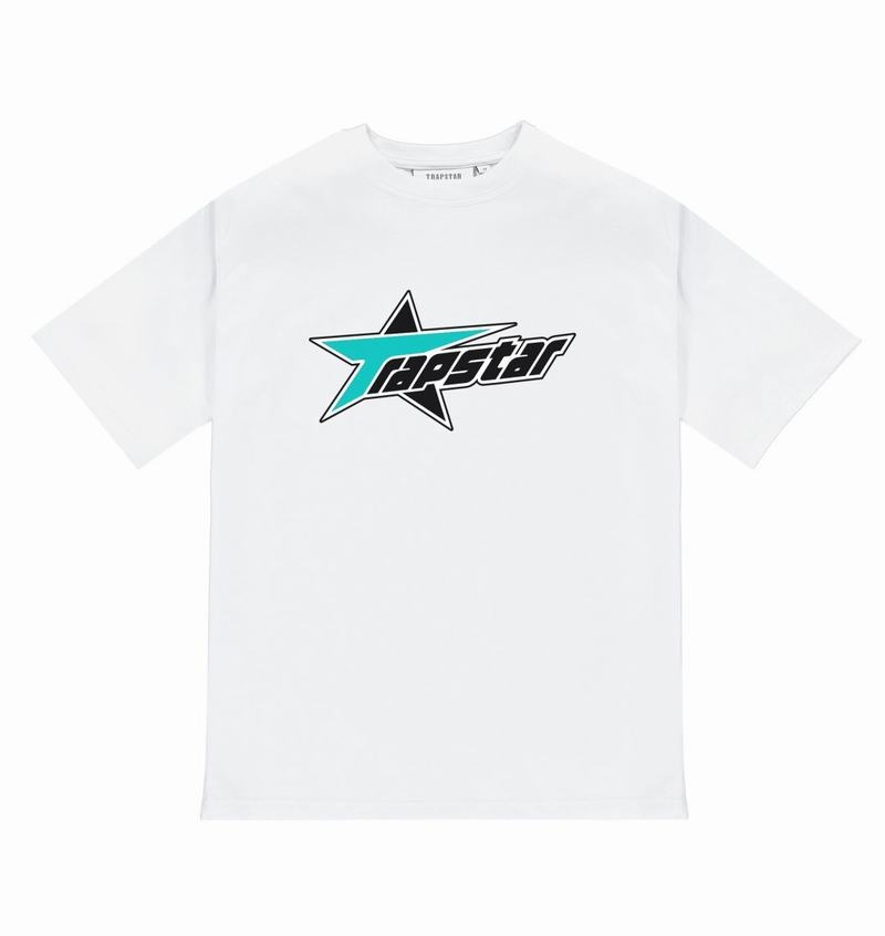 White Trapstar Rockstar Tee Men's T Shirts | UWEDZA-968