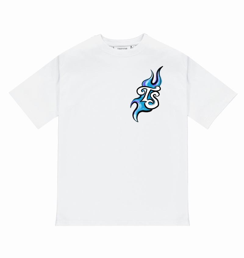 White Trapstar Trail Blaze Tee Men's T Shirts | PWIEHD-081