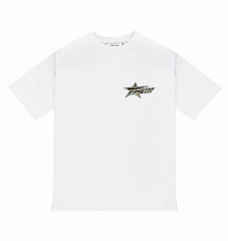 White Trapstar Trap Invasion Tee Men's T Shirts | MITFAW-413