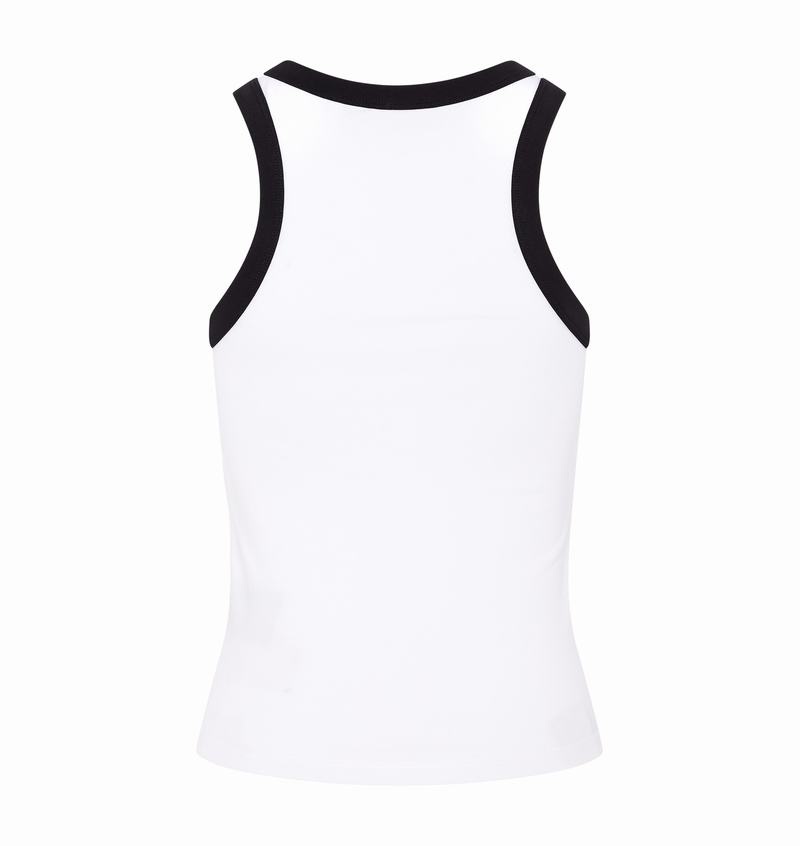 White / Black Trapstar Racer Vest Women's Tops | PXVSZU-596