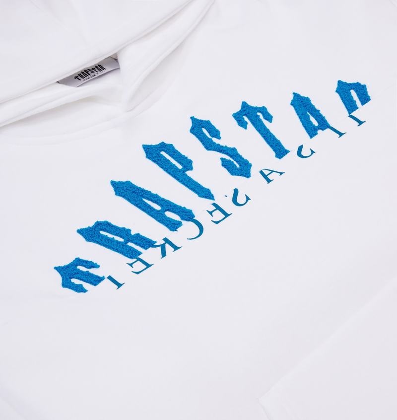 White / Blue Trapstar De-Con Arch Men's Hoodie | WXHBZA-201