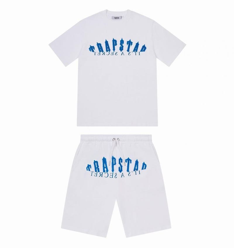 White / Blue Trapstar De-Con Arch Short Men\'s Sets | QOFCYL-087