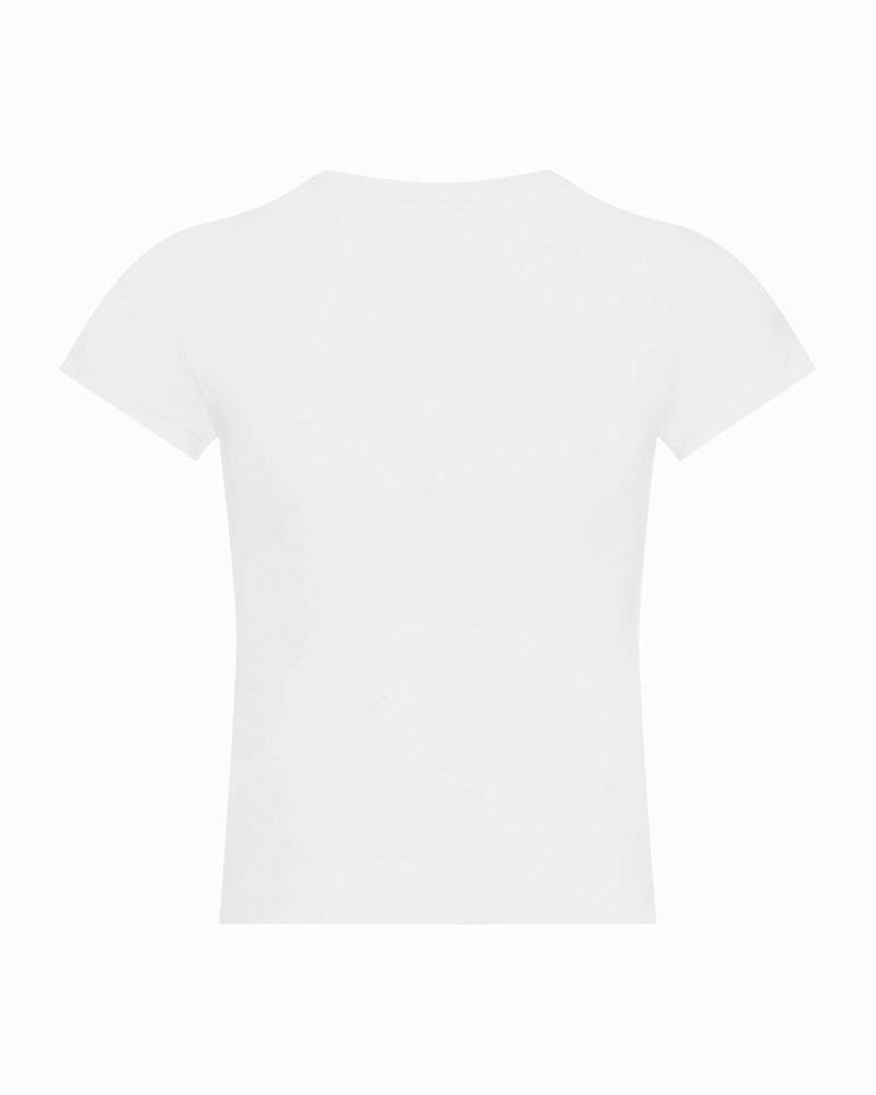 White / Blue Trapstar Hyperdrive Baby Tee Women's T Shirts | FOIBQA-532