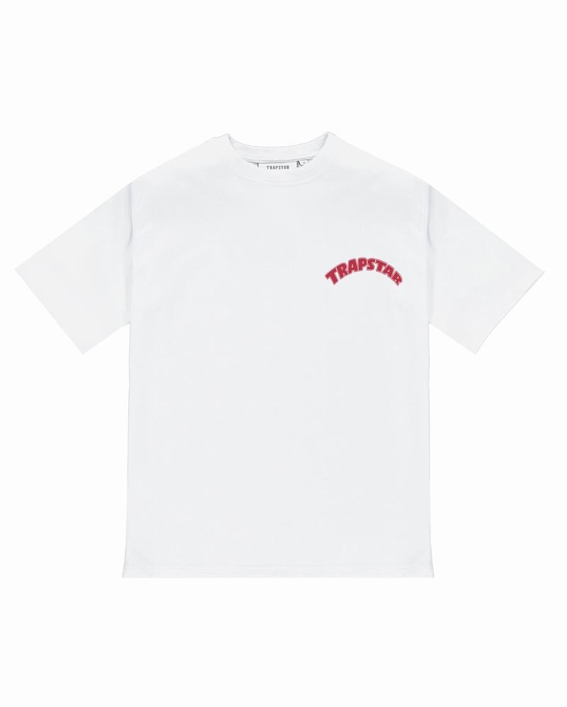 White / Red Trapstar Makin' Dough Tee Men's T Shirts | HYTCNA-756